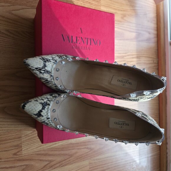 Valentino Garavani Rockstud Python Snakeskin pumps 39.5 - Picture 2 of 6